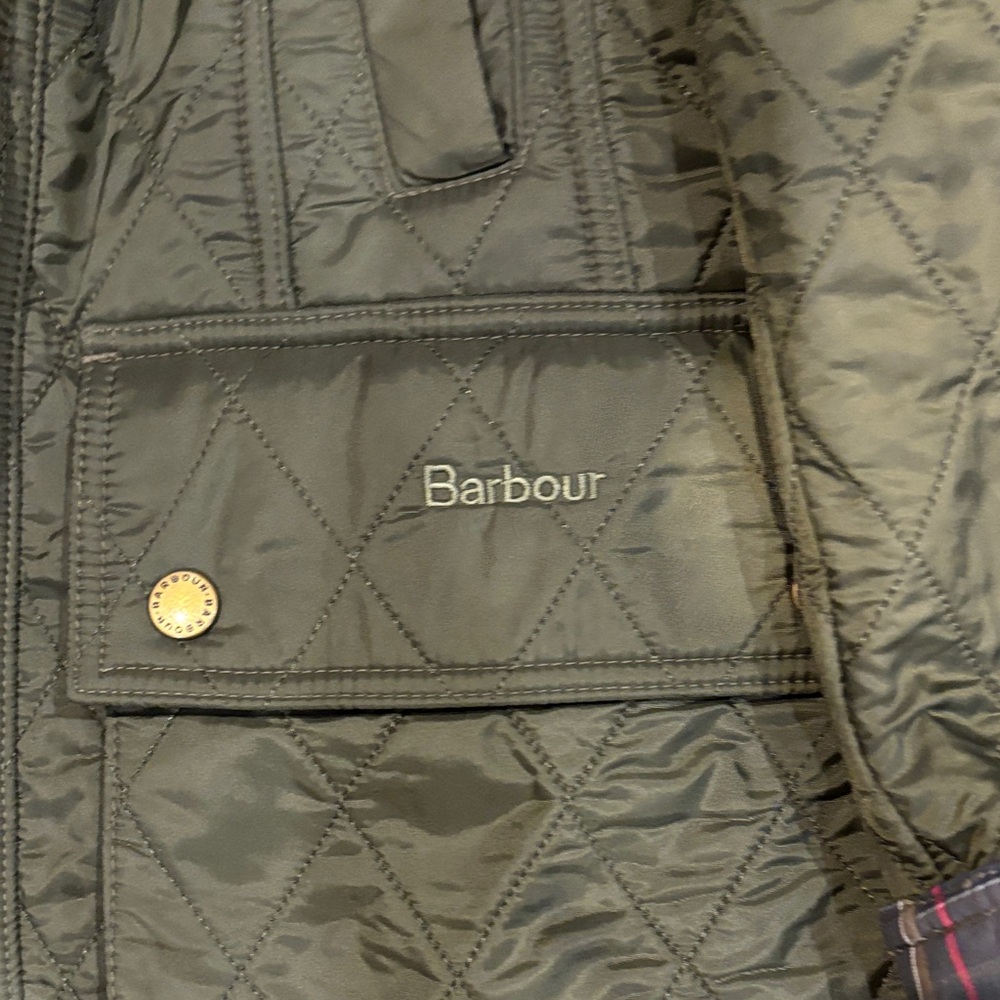 Barbour Dark Green Quilted Fleece-lined Jacket with Black Accents - Picture 2 of 5